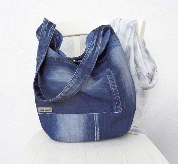 Slouchy bag pattern and tutorial download - Make it in denim