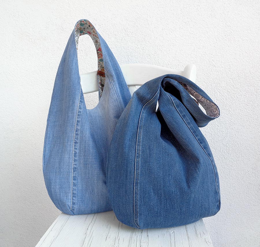 Hobo bag digital pattern and tutorial download - Make it in denim