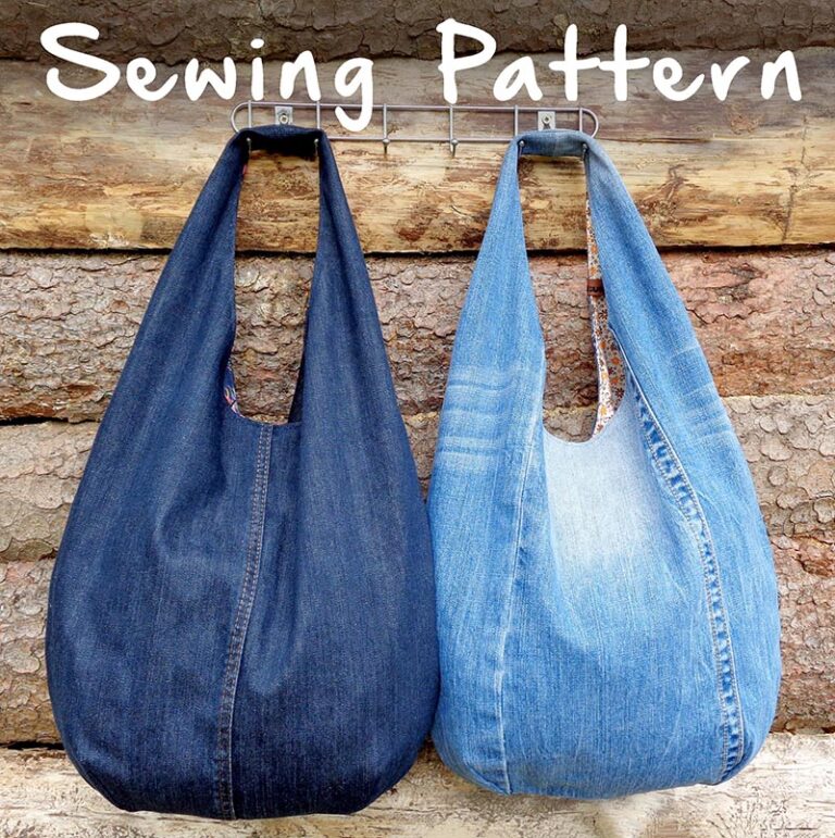 Hobo bag digital pattern and tutorial download - Make it in denim