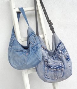 Old jeans into a zipped bag with pockets - Make it in denim