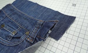 Makeup bag (flat) with jeans' pocket - Make it in denim