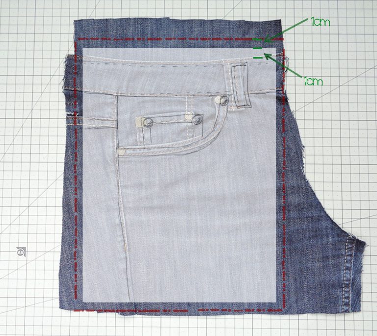 Makeup bag (flat) with jeans' pocket - Make it in denim