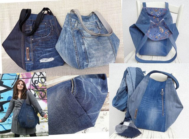 Tote bag with folded sides - Make it in denim