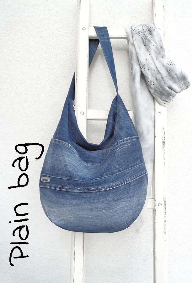 DIY Handbag Sewing Pattern Slouchy Jeans Bag Hobo Bag 