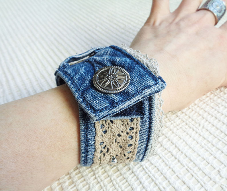 DIY denim bracelet