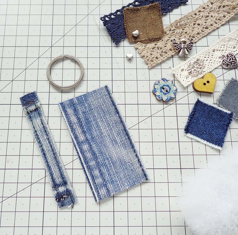 Prepare to sew keychains