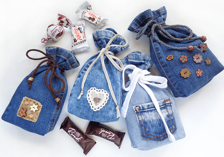 Denim gift bags DIY