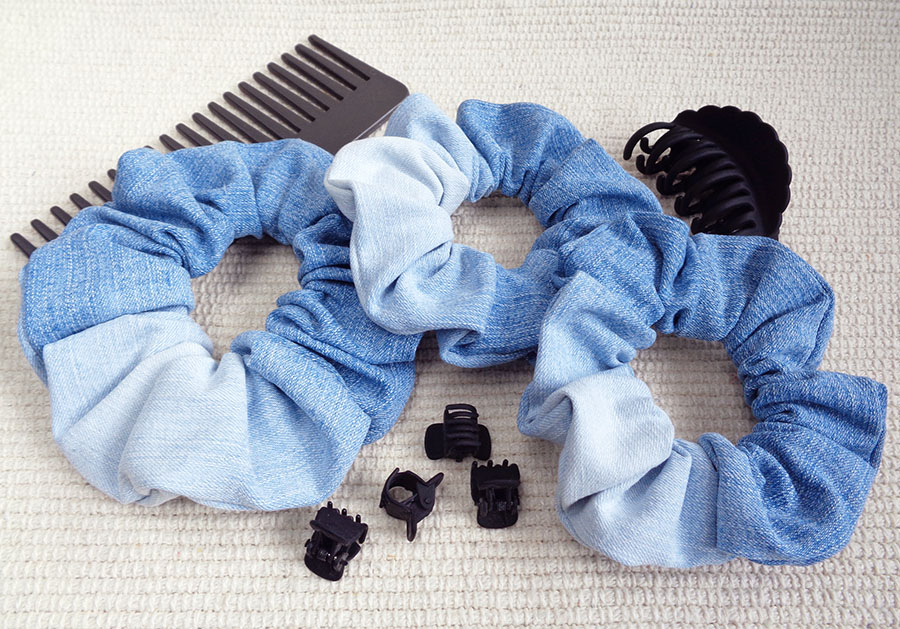 DIY denim scrunchies