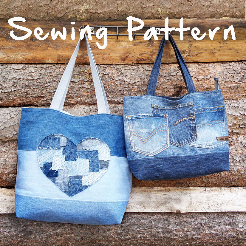 Tote bag with closure sewing pattern