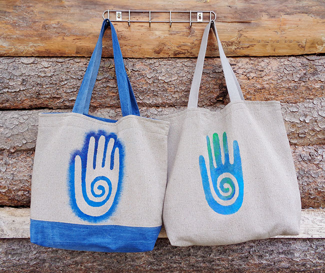 Tote bags to make with or without bottom panel