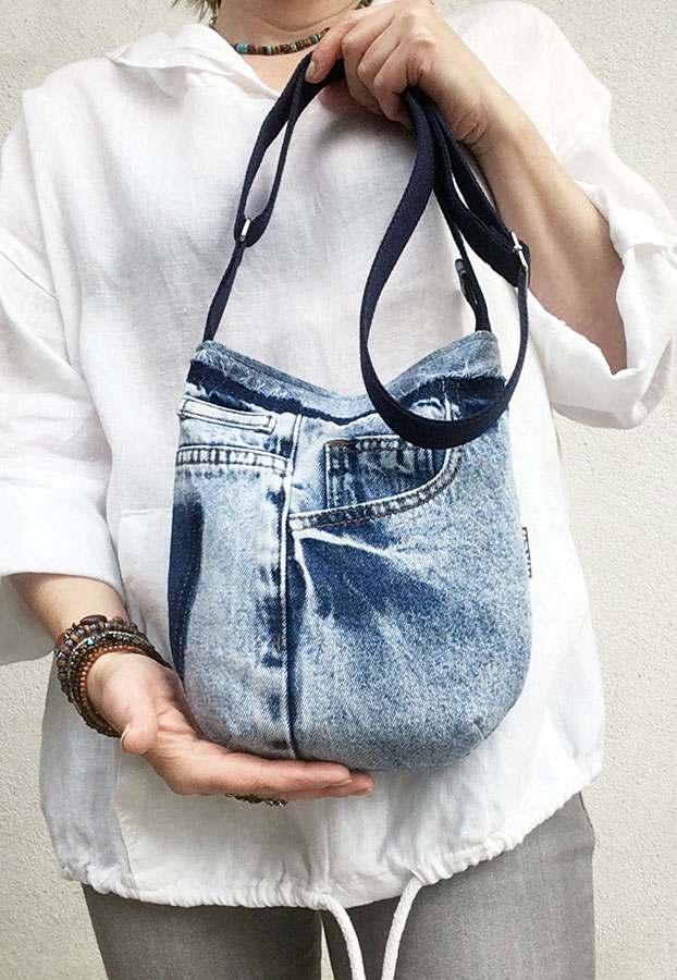 Mini bag made from old jeans