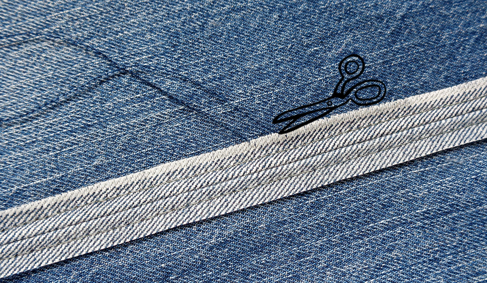 Pull out and cut off some threads