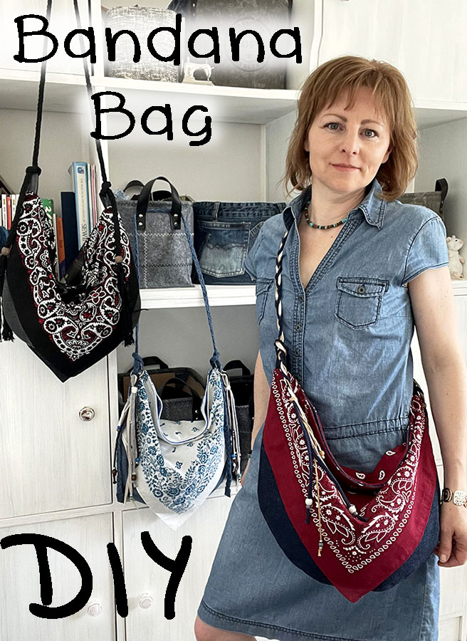 DIY slouchy bandana bag