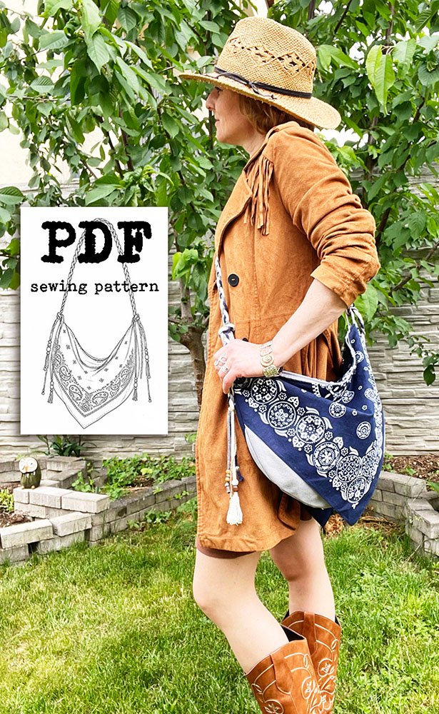 Sewing pattern to make bandana bag